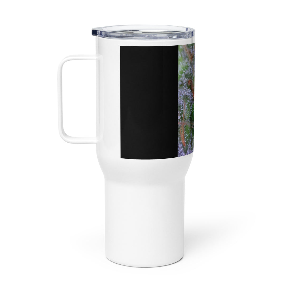 Travel mug with a handle